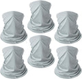 6 Pack Breathable Bandana Face Mask, Summer UV Protection Cooling Neck Gaiter Face Clothing
