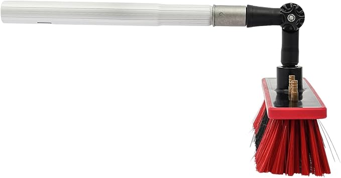 Window Cleaning Poles, Water Fed Pole Cleaning Brush with 65ft Water Pipe, Solar Panel Cleaner Tool for Outdoor and Indoor Glass Surfaces