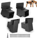 4 Pcs Deer Stand Brackets 4x4 (Strengthen Support, Easy Installation), Outdoor Angle Brackets with Powder-Coated for Deer Stand, Tree House, Shooting Shack & Outdoor Platforms