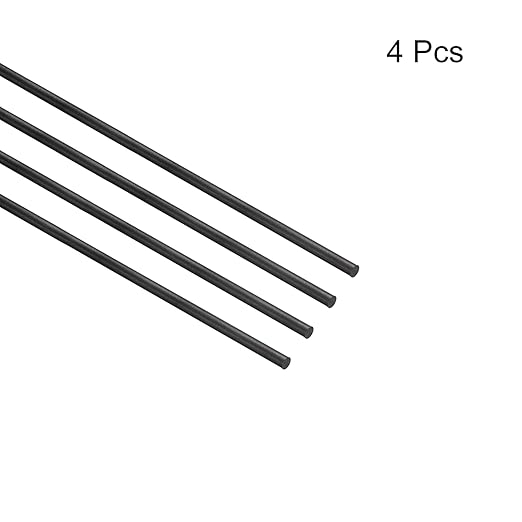 MECCANIXITY Carbon Fiber Rod, 2mm x 150mm for RC Plane DIY Tool Wing Tube Quadcopter Arm, Pack of 4