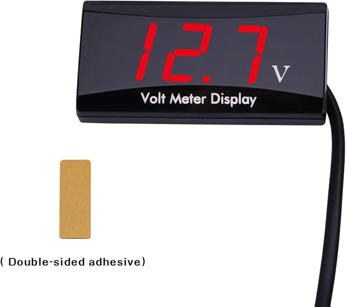 DC 12V Car Digital Voltmeter - AIMILAR LED Display Voltage Volt Meter Gauge for Car Motorcycle (Red)