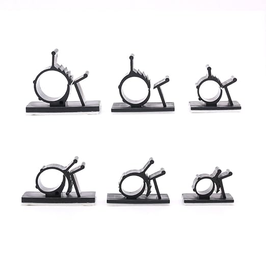 100Pcs 3 Sizes Adjustable Multipurpose Self-Adhesive Cable Clips Wire Clamps Cord Holders Cable Organizers for Cord Management