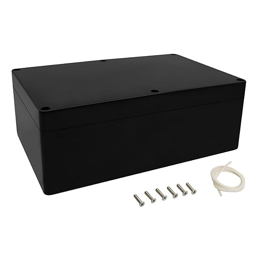 LeMotech Project Box ABS Plastic Junction Box IP65 Waterproof Hobby Box Electrical Boxes Universal Enclosure for Electronic Black 8.9X 5.7X 3.1 inch(230x150x85mm)（Pack of 1