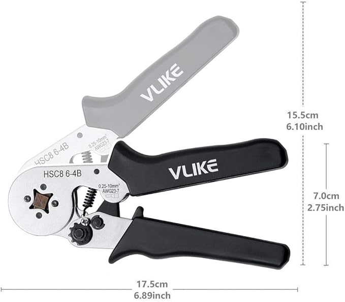 Ferrule Crimping Tool, VLIKE Wire Crimper Pliers with 1200 Terminal Ferrules Tinned Copper Ferrule Connector Sleeves for Stripper Wiring Projects