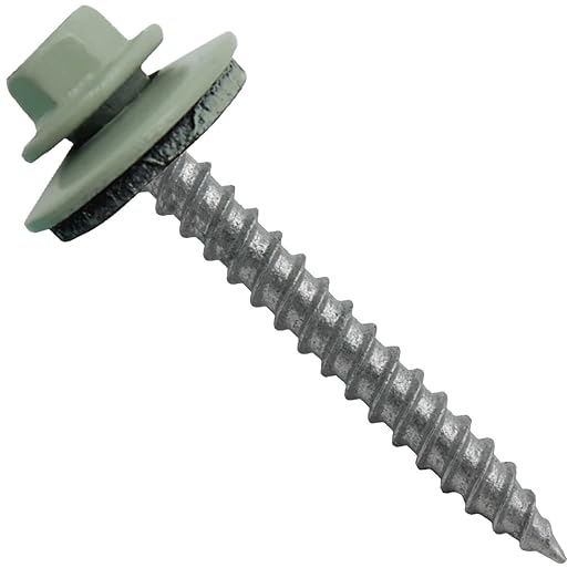 Metal Roofing Screws: (250) 12 x 2 Patina Green Hex Sheet Metal Roof Screw. Sharp Point Metal to Wood siding Screws. 5/8" EPDM Washer