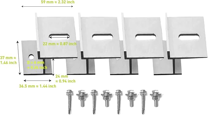 Newpowa Universal Z Bracket Mount 2 Sets- Flat Surface - Single Panel Up to 5-75w