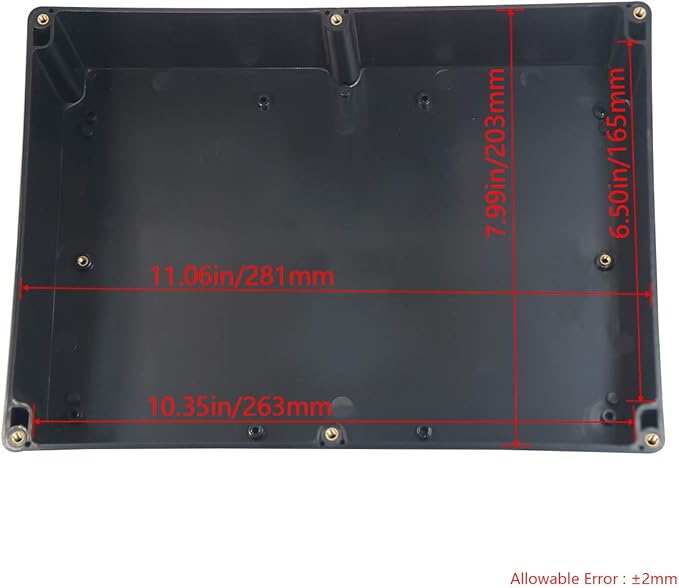 Project Box ABS Black Electrical Boxes IP65 Outdoor Waterproof Box Electronic Junction Box Power Enclosure with Cable Glands for DIY Project 11.42 x 8.27 x 3.94 inch (290x190x100mm)