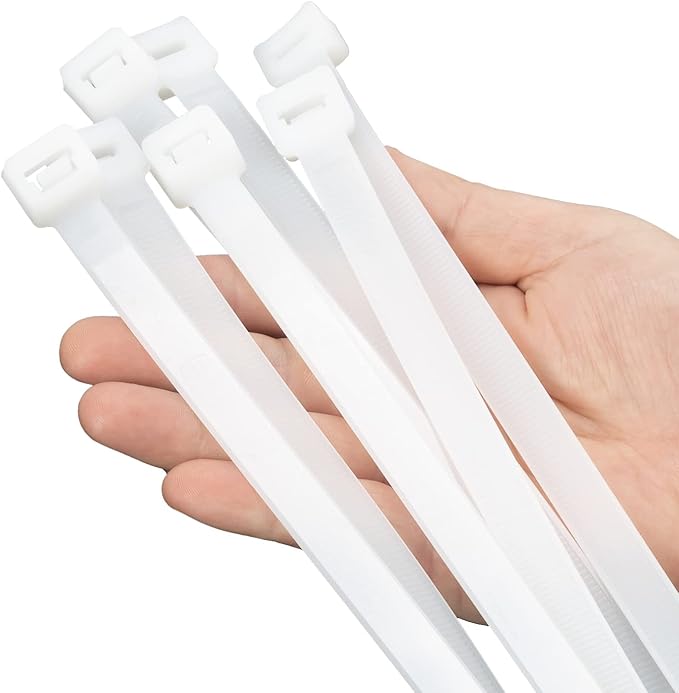 XINGO 36 inch White Zip Ties Heavy Duty 40 PCS, 250 LBS Ultra Strong Plastic Wire Ties, Large Cable Ties xtra Long Tie Wraps, Indoor and Outdoor UV Resistant