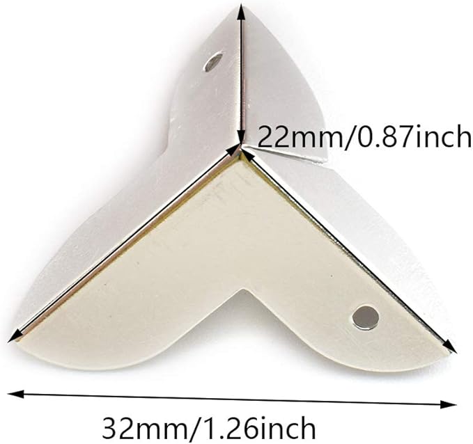 SDTC Tech 12-Pack Mini Jewelry Box Corner Protectors Metal Edge Guard Cover - Silver