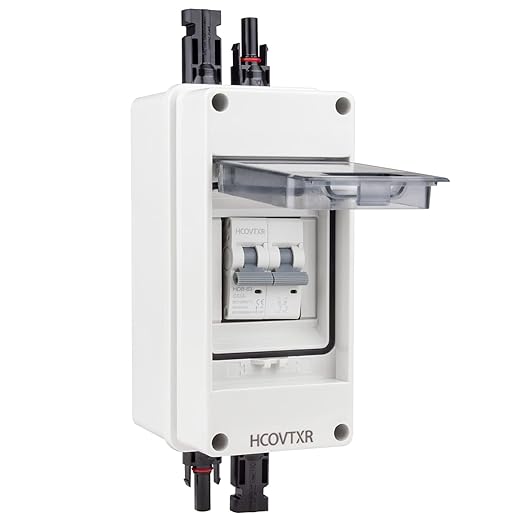 Solar Disconnect Switch 63A 100V PV Disconnect Switch Miniature Circuit Breaker IP65 Outdoor Waterproof Disconnect Box for RV Solar Panel and Off-Grid System(63A 1000V)