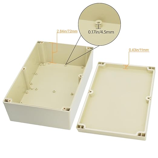 LeMotech Waterproof Dustproof IP65 ABS Plastic Junction Box Universal Electric Project Enclosure Pale Gray 9.4 x 6.3 x 3.5 inch (240 x 160 x 90 mm)