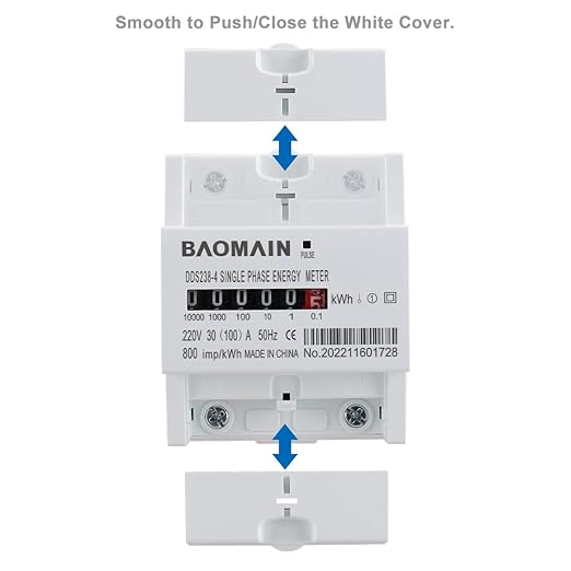 Baomain DDS238-4 DIN Rail Single Phase Kilowatt Hour kwh Meter 220V 30A (100A) Wheel Counter Electricity Meter for AC Systems