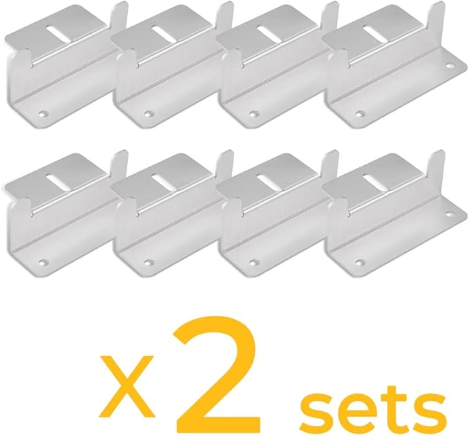 BougeRV 16 Units Solar Panel Mounting Bracket Kits, Solar Panel mounting z Brackets, RV Solar Panel mounting Brackets for Solar Panel, Supporting for RV, Roof, Boat, Off-Grid