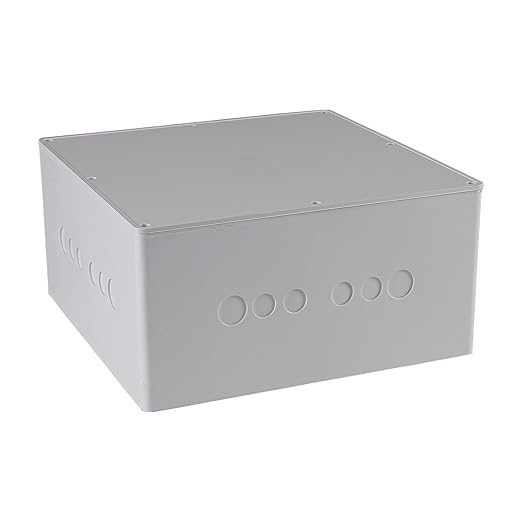 Junction Box 12" x 12" x 6" Dustproof PVC Plastic Electrical Boxes with Pre Molded 3/4" & 1" Punch in Holes Electrical Boxes Project Junction Conduit Box for Electrical Outdoor Enclosure