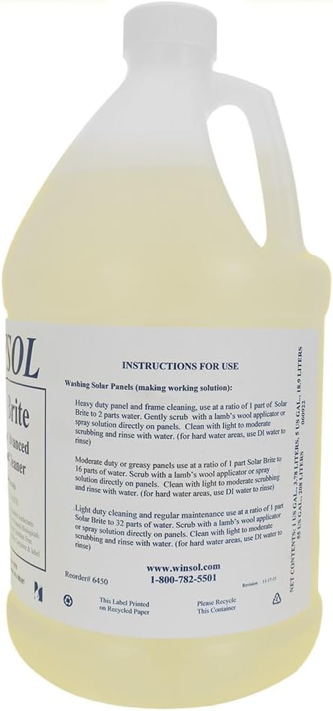Winsol Solar Brite Solar Panel Cleaning Soap Gallon