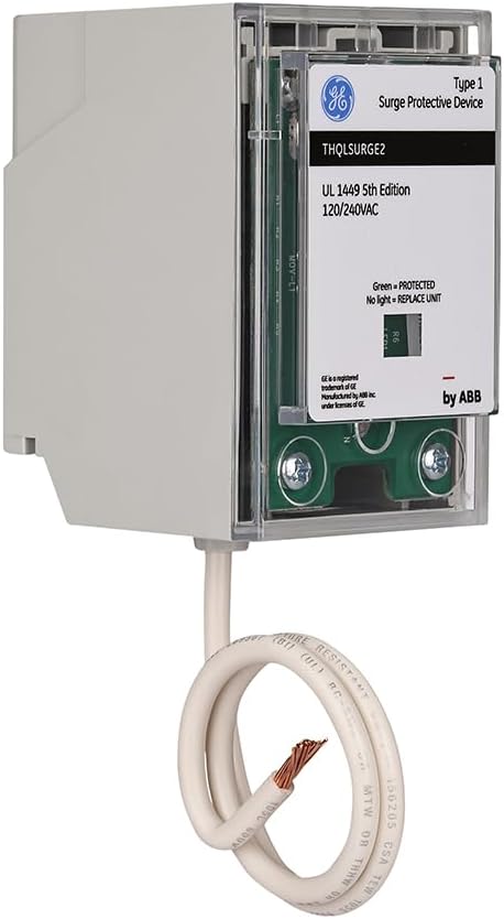 ABB THQLSURGE2 Type 1 Surge Protective Device • Whole House Protector • 120/240 VAC 25kA • Pigtail Connection • Breaker Panel Surge Protection • LED Indicator