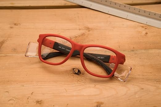 MAGID Y50 Safety Glasses, ANSI Z87.1, Anti-Fog UV Protection, Clear Lens, Side Shields, Red Frame, 48 Pairs, Y50RDAFC