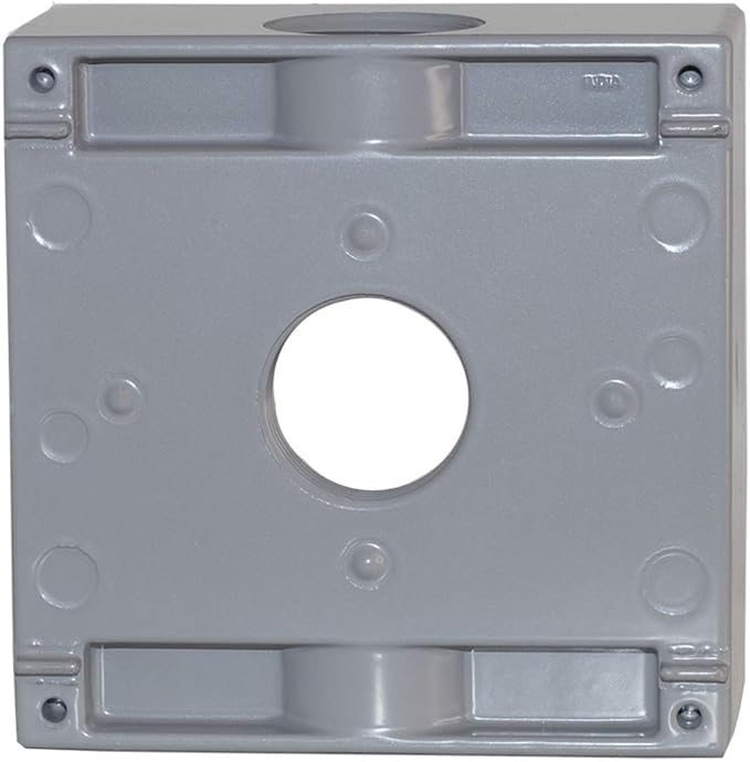 Sigma Engineered Solutions 14357 1-Inch 3 Hole 2-Gang Weatherproof Box, Gray