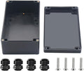 Project Box ABS Black Electrical Boxes IP67 Outdoor Waterproof box Electronic Junction Box Power Enclosure with Cable Glands for DIY Project 7.9 x 4.7 x 3 inch (200x120x75mm)