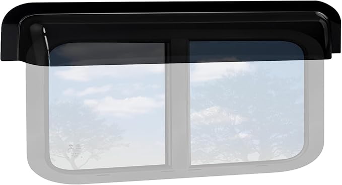RV Window Rain Deflector Guard&Sun Visor Deflector,RV Window Visor Rain Guard,RV Window Blade Rain Sunroof Deflector Fit 44-49 inch Wide RV Sliding Window,Deflects Rain&Sun Protection for RV Window