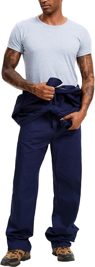 WORK IDEA Men's Coveralls Long Sleeve 100% Cotton Twill Workwear Jumpsuit Relaxed Fit