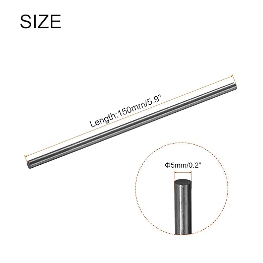MECCANIXITY 4 Pack Carbon Fiber Rod, 5mm x 150mm for RC Plane DIY Tool Wing Tube Quadcopter Arm