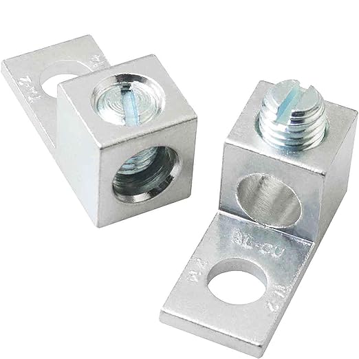 8PCS Aluminium Alloy Terminal Block Mechanical Grounding Lugs Aluminium Terminal Lugs Terminal Block Mechanical Lugs 29x13x14mm for Photovoltaic Wind Power Generating Station Laboratory