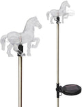 Set of 2 Clear Acrylic Horse Solar Yard Stick Color Change Lights