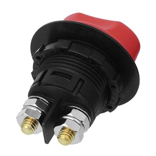 Jtron Battery Disconnect Switch Max.32V DC 100A Cont 150A INT Battery Switches for Boatsh for Car Off-Road Vehicle Truck Boat RV Marine(ON-OFF-OUT/100A)