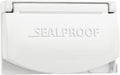 Sealproof 1-Gang Horizontal Weatherproof Outdoor Metal Flat Outlet Cover, Single Gang Electrical Power Receptacle Protector, UL Listed, 4-in1, White