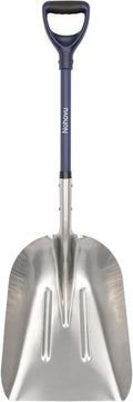 Aluminum Snow Shovel - Large Capacity Driveway Snow Removal Tool, Fiberglass D-Handle, 45 Inch Blade