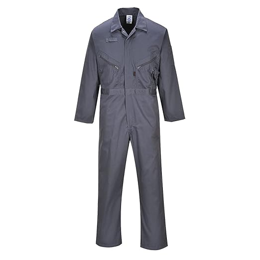 Portwest C813 Liverpool Zipper Coverall with Front Snap Closure and 2 Way Zipper, Black, SmallR