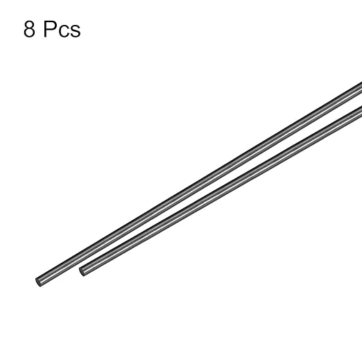MECCANIXITY Carbon Fiber Rod, 5mm x 300mm Matte Pole Rod for RC Plane DIY Tool Wing Tube Quadcopter Arm, Pack of 8