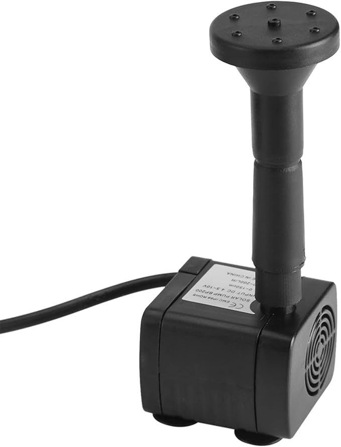 Solar Fountain Pump, Solar Powered Water Fountain Separate Panel Kit DIY Small Fountain Pond Pump Kit with Nozzles for Bird Bath Outdoor Garden Patio Backyard Pool Aquarium Fish Tank 1.8W