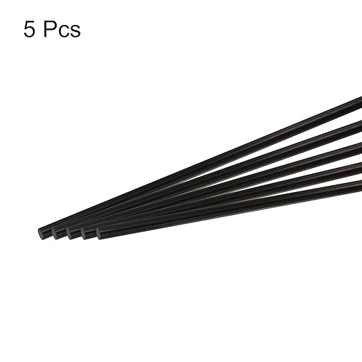 MECCANIXITY Carbon Fiber Rod, 9mm x 300mm Carbon Rod Bar for RC Plane DIY Craft Kite Wing Tube Quadcopter Arm Repair Pack of 5