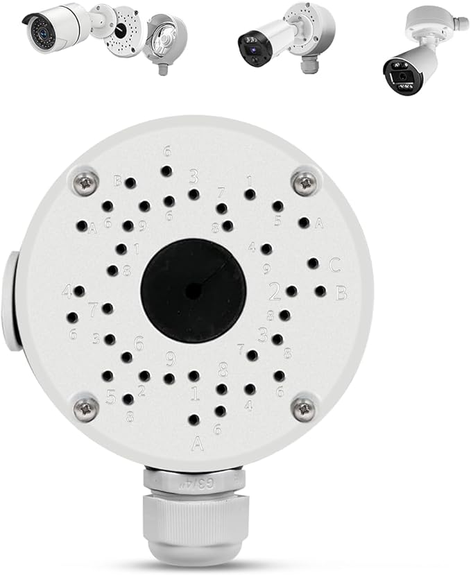 【Security Camera Junction Box】 Universal Bullet Security Camera Mount Bracket, IP66 Waterproof Junction Box for CCTV Cameras