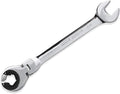 LOSCHEN】1PCS 3/4 Open Flex-Head Ratcheting Wrench, SAE Ratcheting Spanner with 72 Teeth, Chrome Vanadium Steel Tubing Ratchet Spanner