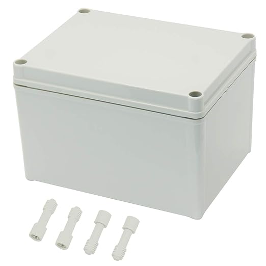 Zulkit Junction Box ABS Plastic Dustproof Waterproof IP67 Junction Boxes Universal Electrical Project Enclosure DIY Electronic Project Box Grey 7.87 x 5.91 x 5.12 inch (200 x 150 x 130 mm)