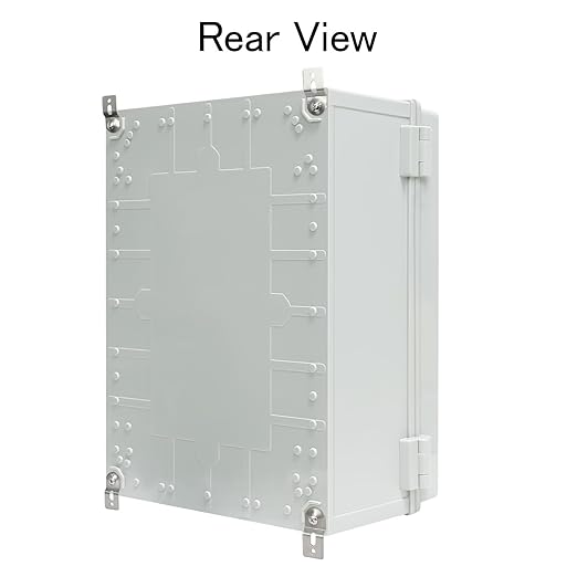 Junction Box IP65 Waterproof Electrical Box Outdoor ABS Plastic Project Box Hinged Shell Universal Enclosure Box with Mounting Plate, Wall Brackets, Cable Glands 15.7" x 11.8" x 7.1"