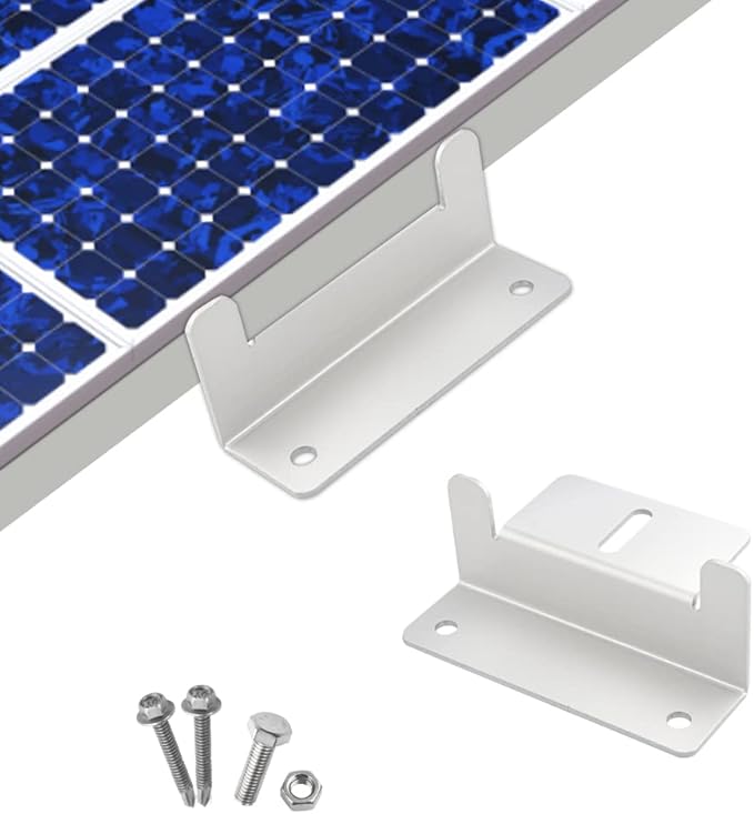 WMYCONGCONG 8 Pack Solar Panel Mounting Z Bracket Aluminum Brackets Roof Solar Panels Bracket with Nuts and Bolts for RV Roof Boat Wall Off Grid Installation