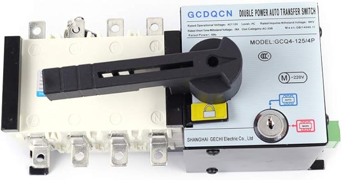 4P 100A Automatic Changeover Switch Rated 110/230V Dual Power Automatic Transfer Switch for Lighting Circuit, Insulation Transfer Switch Power Switch for Office Buildings, Shopping Malls, Banks