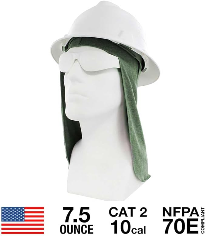 Flame Resistant FR Hard Hat Liner Sun Shade - Made in The USA