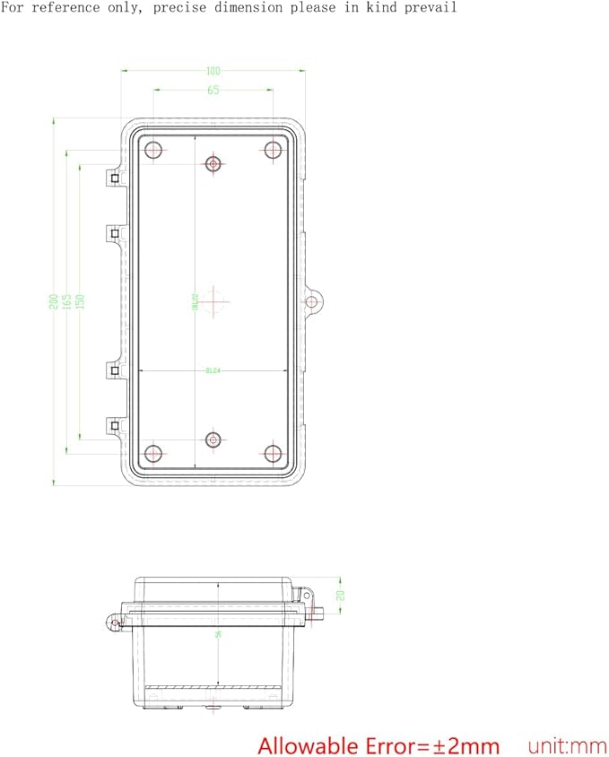 Junction Box, Hinged Black Clear Cover IP67 Waterproof ABS Project Box with Mounting Plate Electrical Box Enclosure with Wall Bracket 7.9 x 3.9 x 2.8inch(200x100x70mm)
