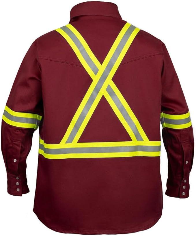 Flame Resistant High Visibility Hi Vis FR Shirt - 100% C - 7 oz