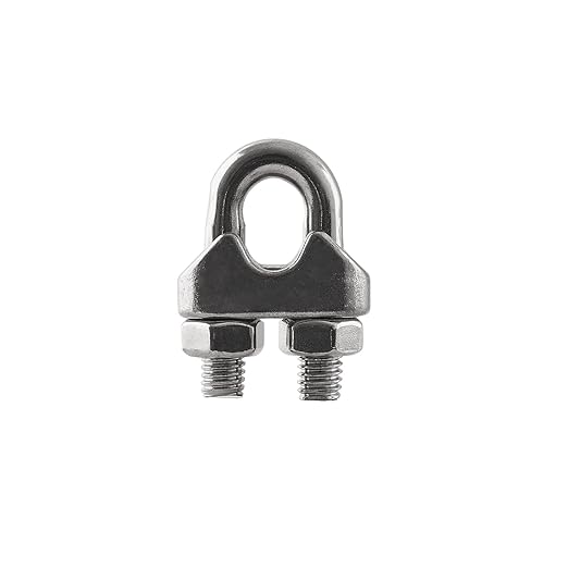 HSTECH 12PCS 1/4 Inch M6 304 Stainless Steel Wire Rope Cable Clip Clamp, Used for Anything That Involves Cable Clips: Rigging, Temporary Guardrail Systems, Securing Loads, Hanging Banners Or Flags