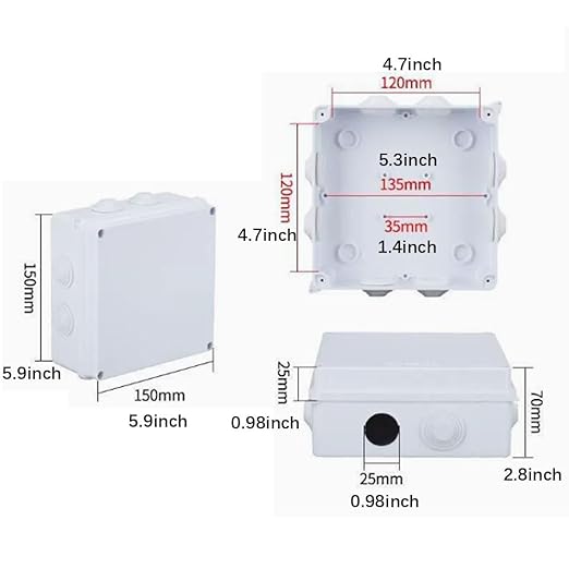 Electrical Junction Box IP65 Dustproof Waterproof ABS Plastic Project Enclosure for Electronics (150 * 150*)