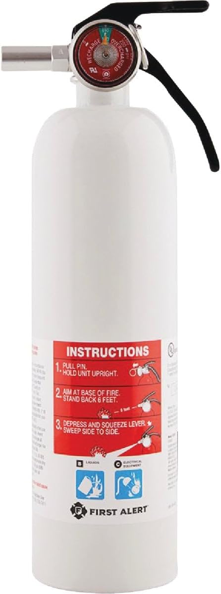First Alert REC5 Recreation Fire Extinguisher, UL Rated 5-B:C, White, 1-Pack