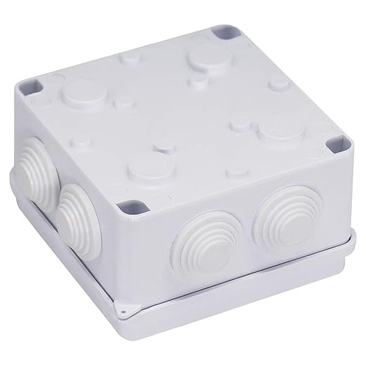 Junction Box, Zulkit ABS Plastic Dustproof Waterproof IP65 Universal Electrical Boxes Project Enclosure White 3.9 x 3.9 x 2.8 inch(100 x 100 x 70mm)