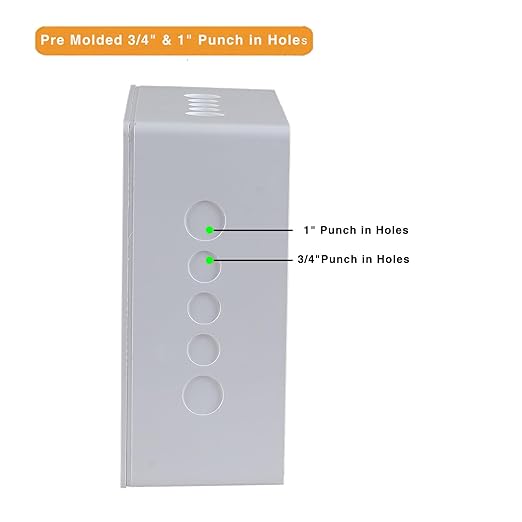 9" x 9" x 4" Junction Box with Pre Molded 3/4" & 1" Punch in Holes Electrical Boxes Waterproof Project Junction Conduit Box for Electrical Enclosure Outdoor