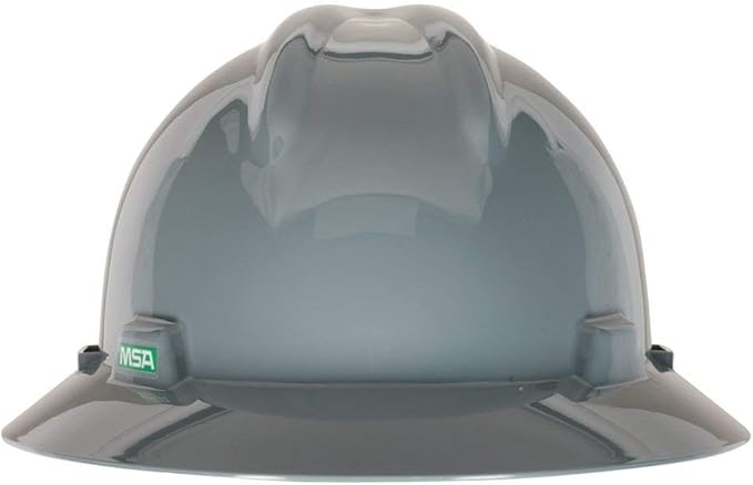 MSA V-Gard Full-Brim Hard Hat with Suspension - Polyethylene Shell, Superior Impact Protection and Self Adjusting Crown Straps - Standard Size Hard Hat